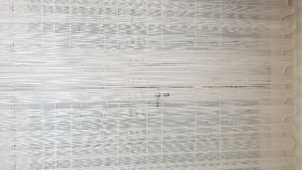 Mutfak - Yatay Çizgili Tül Ekose Tül Çizgi Tasarım Yeni Model Sade- Ekru