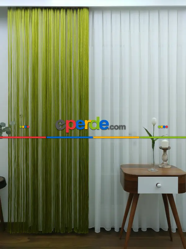 Yeşil İp Perde - Fıstık Yeşili- Yeşil