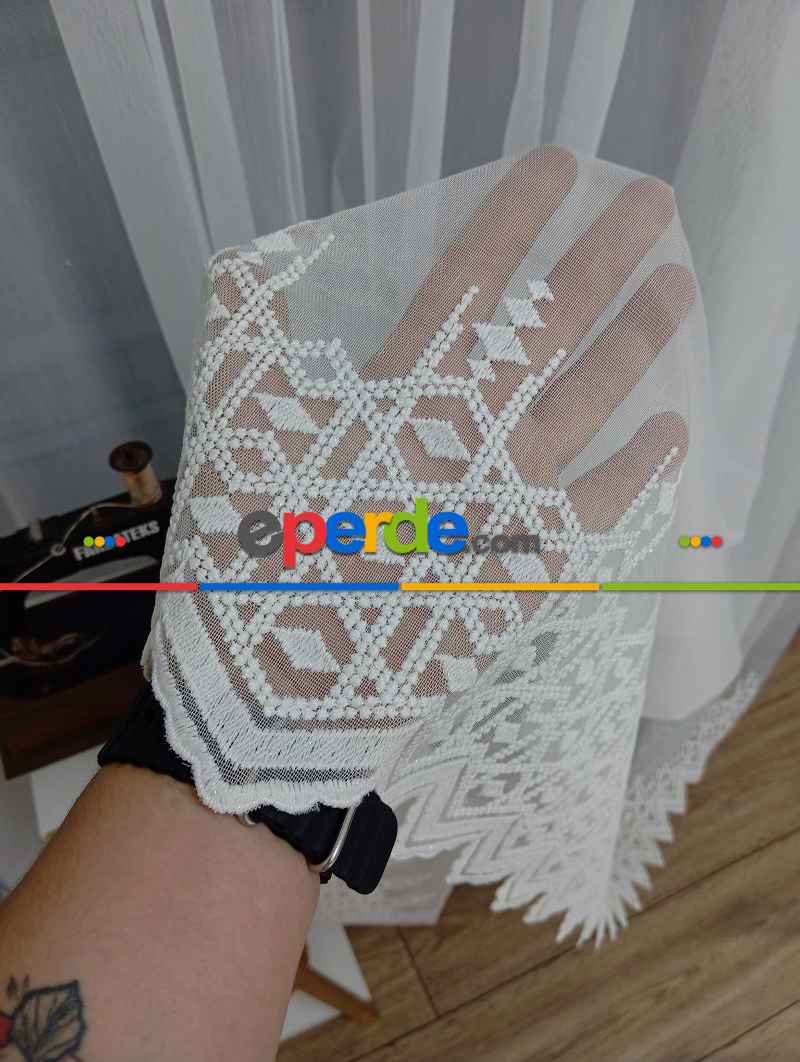 Sama Sade Düz Etek Işlemeli Ütü Istemez Yeni Tarz Tül Perde