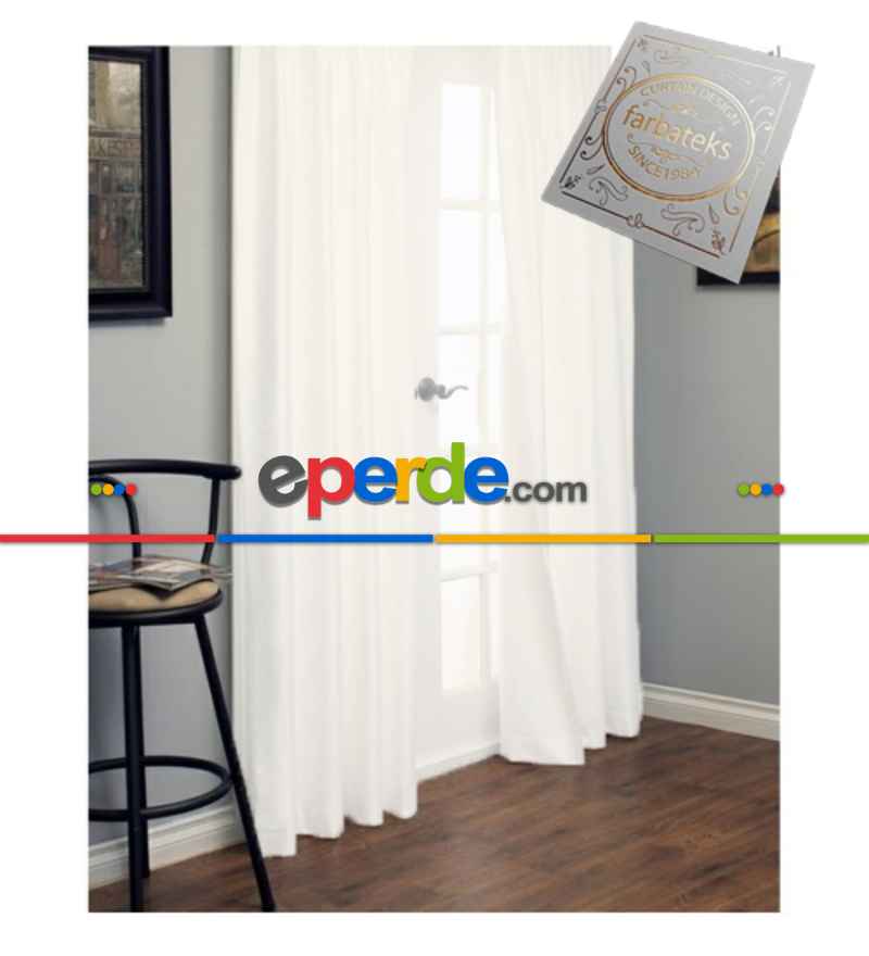 Yatak Odası - Güneşlik Perde - Taç Güneşlik - Beyaz