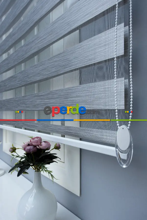 Gri Bambu Zebra Perde Orjinal Zebraperde Gri Renk Zebra Perde- Gri-füme-antrasit