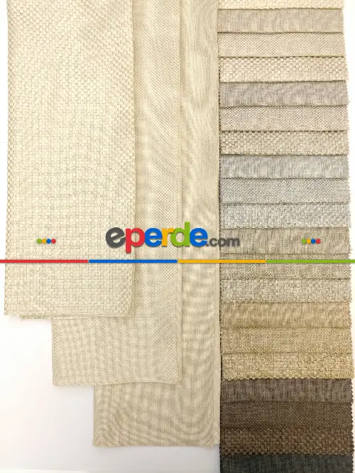 Keten Hasır Düz Fon Perde Dökümlü Birinci Kalite 300cm Geniş En Daha Hesaplı- Krem