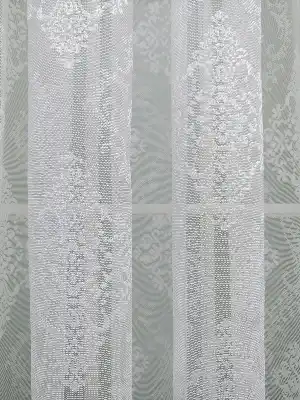 Tül Perde Ve Kruvaze Perde Damask Desenli- Ekru