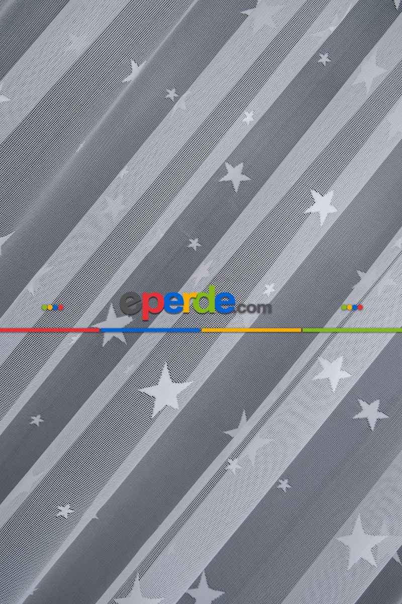 Yıldız Desen Çocuk Ve Genç Odası Tül Perde