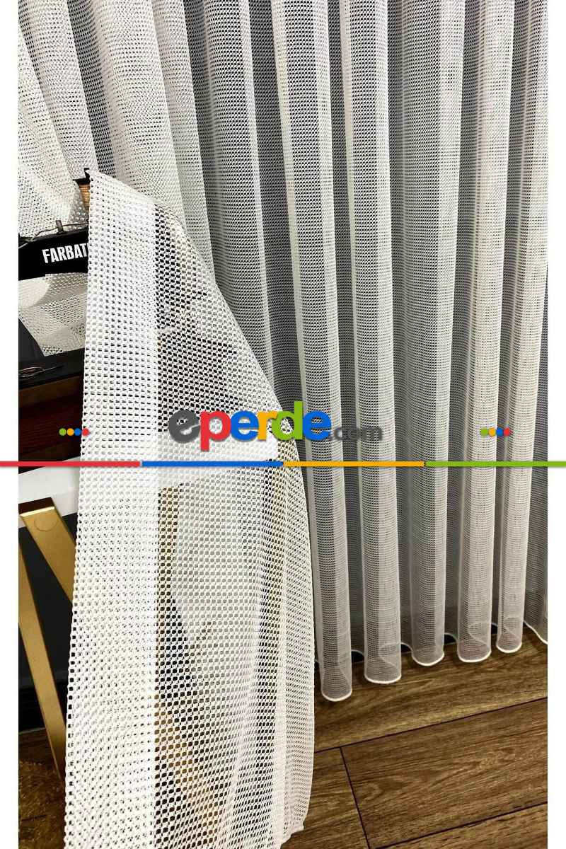 Yatak Odası Tül - Beyaz Renk Fileli Tül Perde Ofis Büro Mutfak Tül Perde