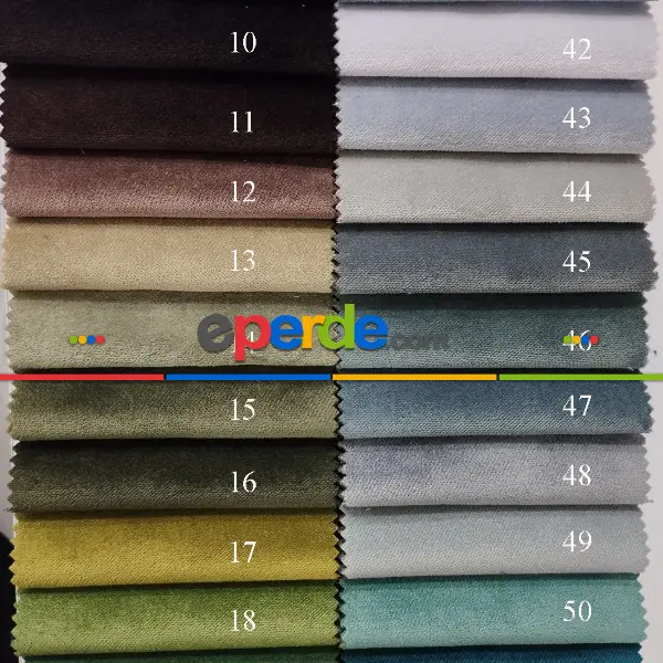 Yatak Odası Fon Perde - Kadife Dokuma Yarı Mat Kadife Renkli Fon Perde Çok Renkli - Dar Enli Kalın Kadife Perde