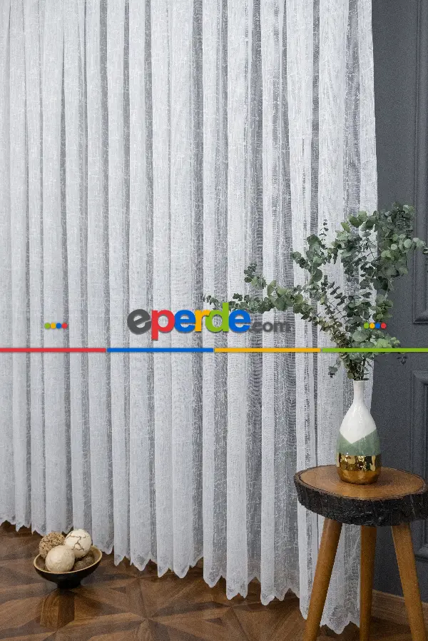 Taç Pırlanta Örme Tül Ekru