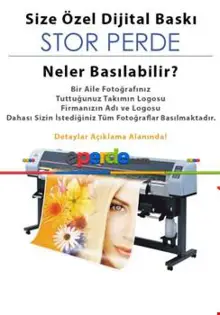 Kişiye Özel Dijital Baskılı Stor Perde- Beyaz