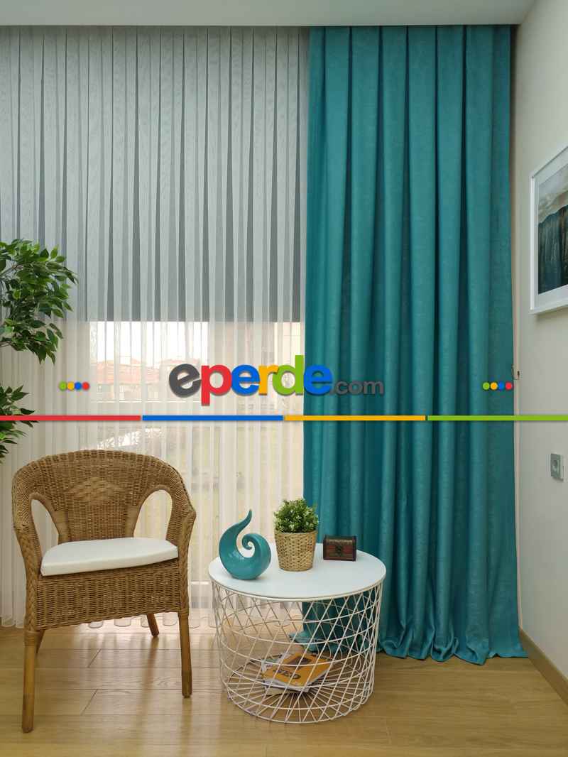 Soft Koyu Mint Fon Perde (180)- Mint