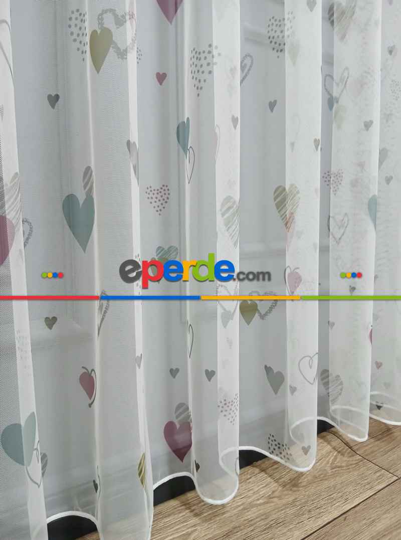 Çocuk Odası Renklli Kapli Rengarenk Kız Çocuk Odası Tül Perd