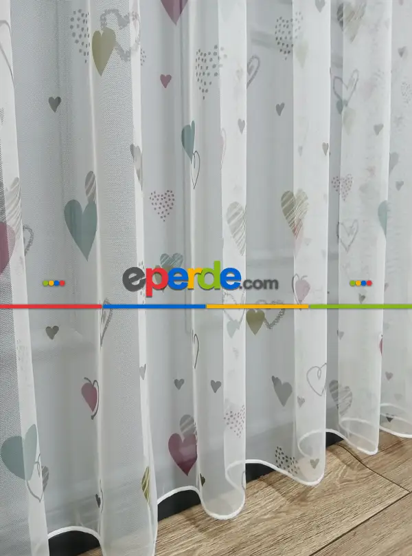 Çocuk Odası Renklli Kapli Rengarenk Kız Çocuk Odası Tül Perd