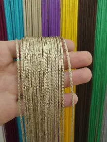 Mutfak İp Perde - Bej Rengi İp Perde Kalın Zincir Serisi- Bej