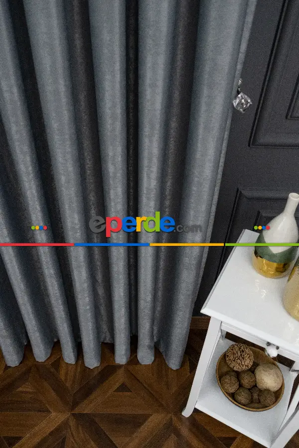 Yatak Odası - Soft Gri Yumuşak Dökümlü Fon Perde (180)- Gri-füme-antrasit