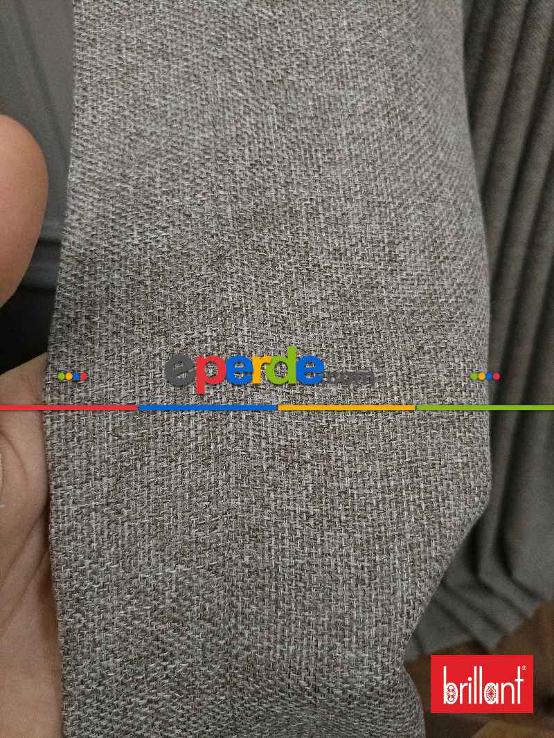 Brillant Keten Açık Vizon Renk Düz Fon Perde - Açık Vizon