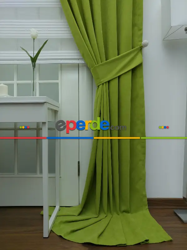 Fıstık Yeşil - Düz Fon Perde- Fıstık Yeşili