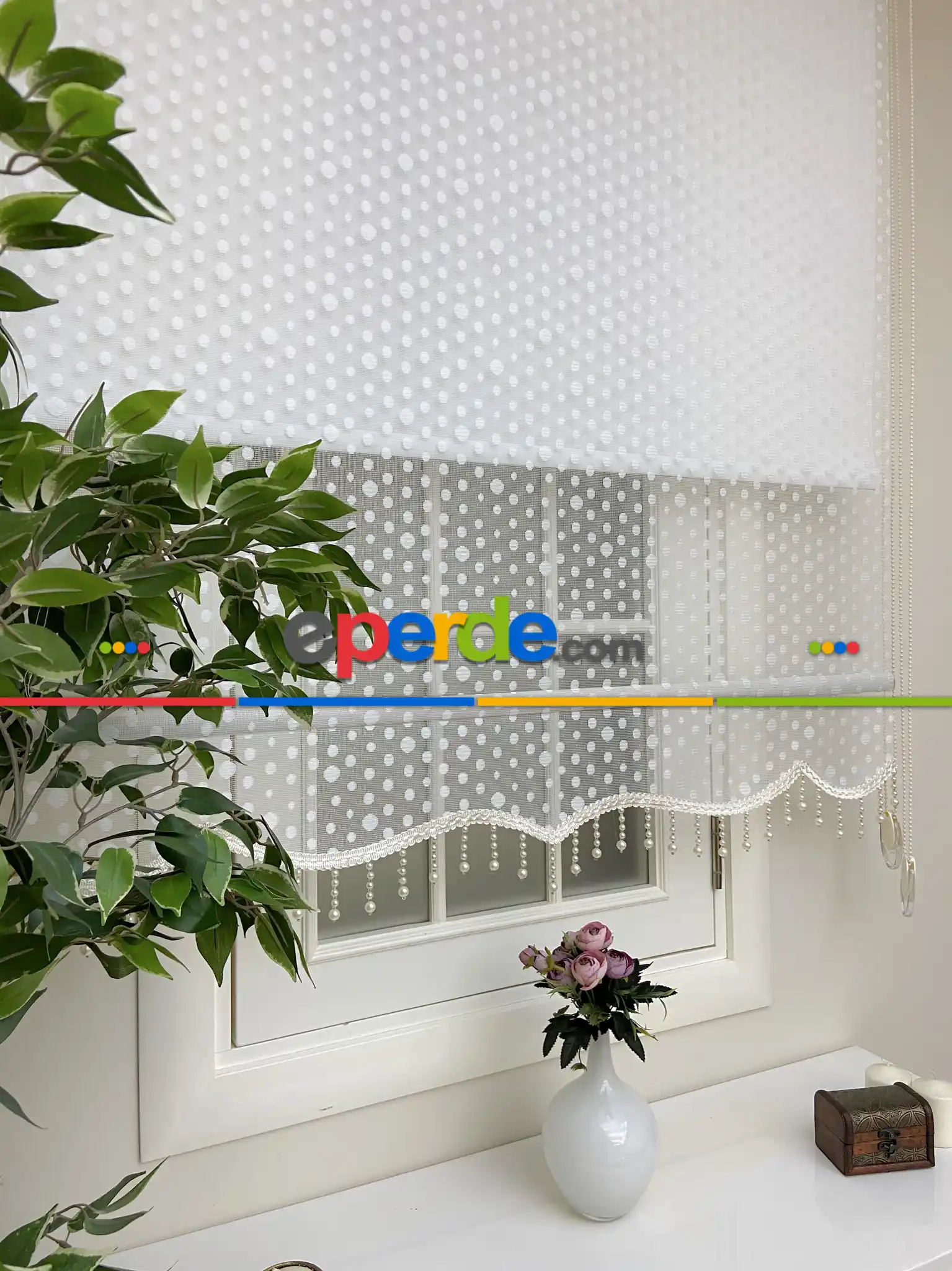 Çiftli Sistem Tül Stor Perde Ve Stor Perde- Ekru