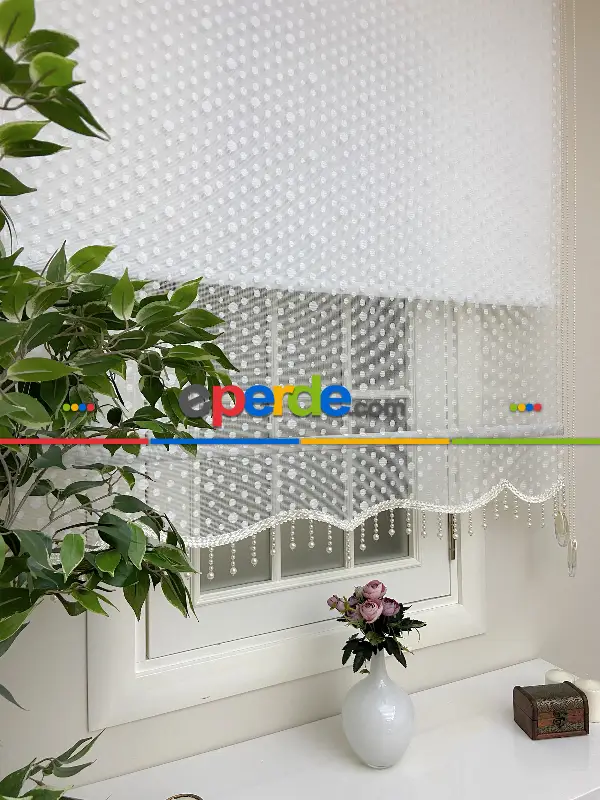 Çiftli Sistem Tül Stor Perde Ve Stor Perde- Ekru