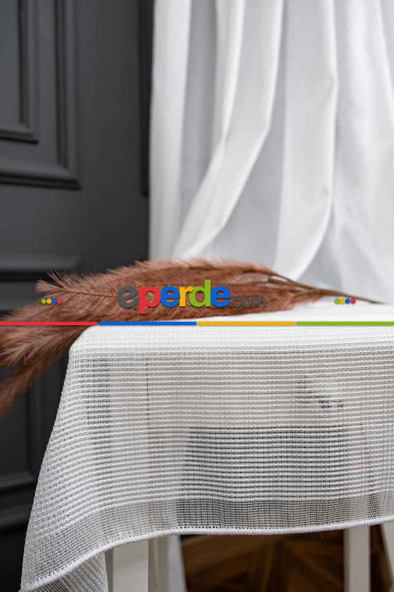 Yatak Odası - 2022 Etek Örme Bantlı Sugar Tül Perde 2165