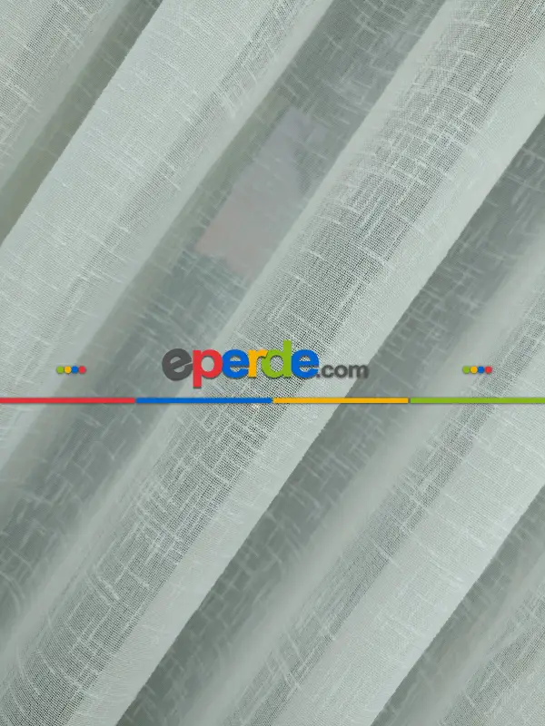 1. Kalite Şantuk Keten Ekru Tül Perde- Ekru - Kurşunlu Tül