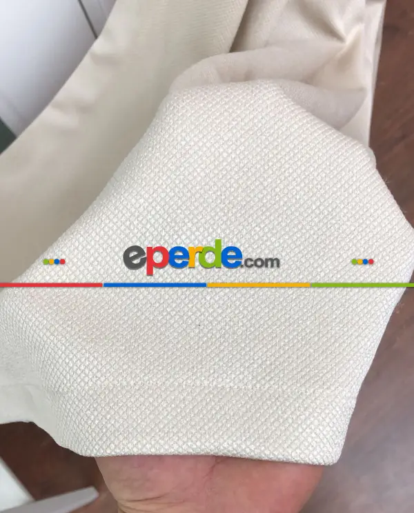 Koyu Krem Renk Düz Fon Perde- Krem Koyu