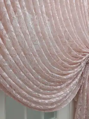 Pudra Pembe Sarmaşık Desenli Boncuklu Mekanizmalı Fon Perde 1 Tkm(2 Kanat)620 Tl Yerine Sadece 229 Tl- Pembe Pudra Pembe