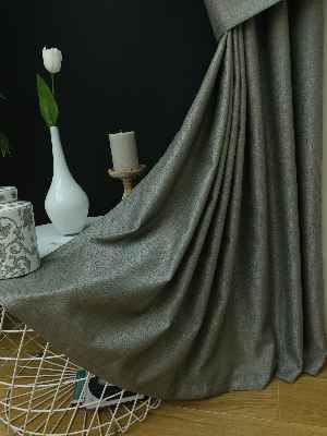 Salon Perdesi - Natural Grimsi Desenli Jakar Fon Perde (geniş En:280 Kumaş)- Gri Açık