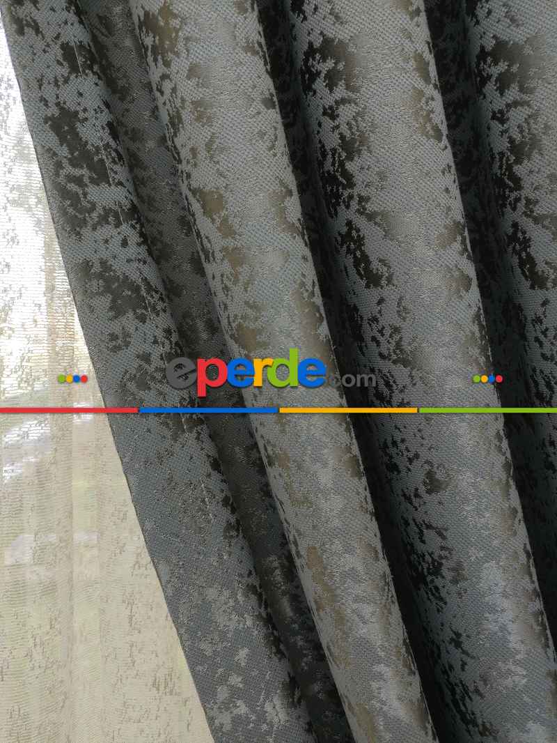 Gri Duz Jakar Fon Perde (150)- Gri Açık