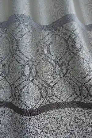 Modern Pano Fon Perde Bantlı Çift Renk - 503- Gri-füme-antrasit-bej-taş Rengi