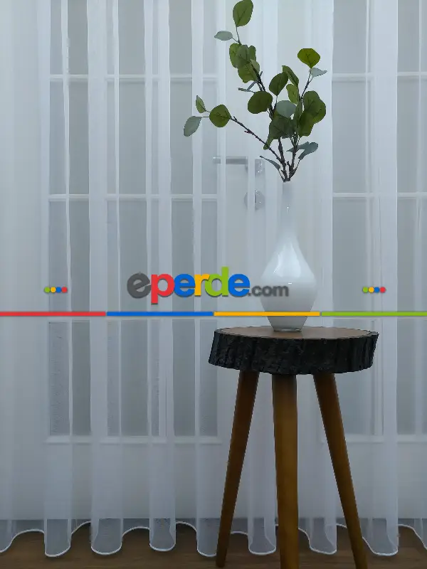 Salon Tül - Dönergücü Pırıltı Zemin Tül Perde Beyaz Renk 1.kalite- Beyaz