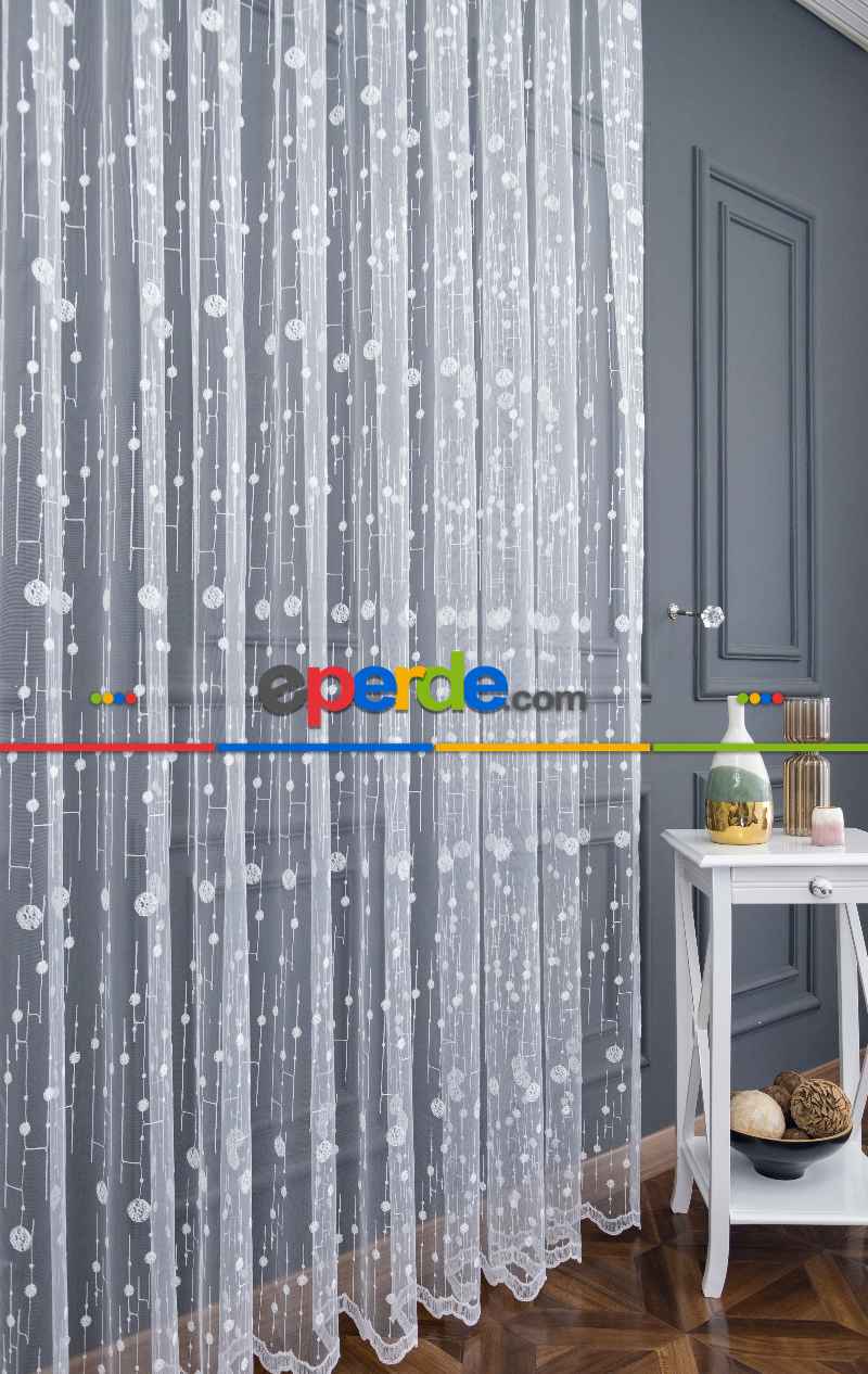 Mutfak Brode Dünya Desen İşleme Nakış Tül Perde Moda Desen