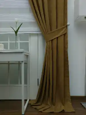 Hardal Rengi - Düz Fon Perde- Hardal