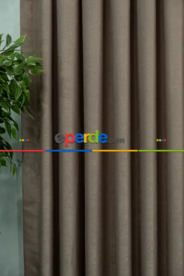 Salon - Soft Bej Fon Perde Dökümlü En - Bej