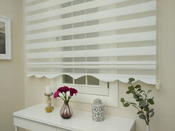 Yatak Odası - Zebra Perde - Dar Pileli Zebra Perde- Ekru