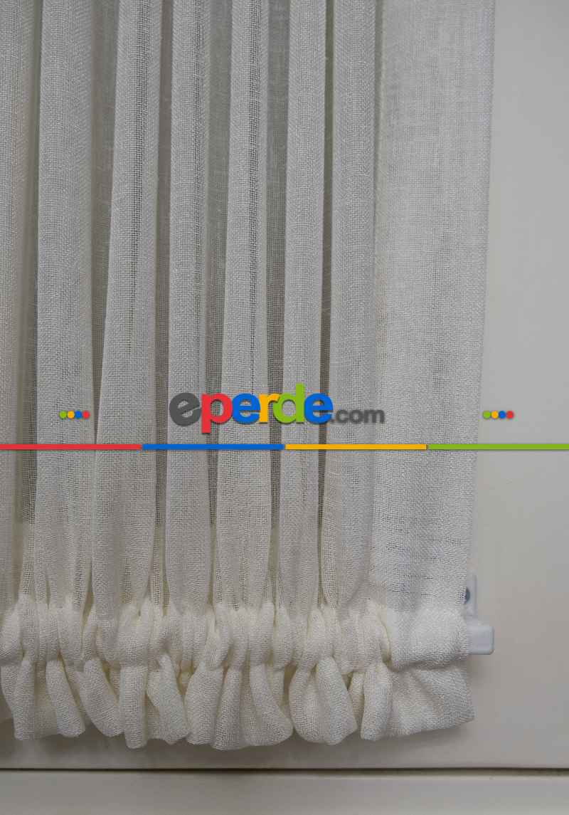 Briz Perde - Keten Tül Ütü İstemez Dökümlü Tül