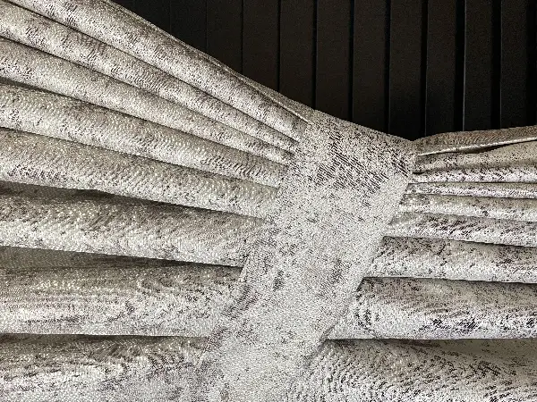 Patine Desenli Bej Açık Kahve Desenli Jakar Fon Perde (285 En)- Kahve Açık