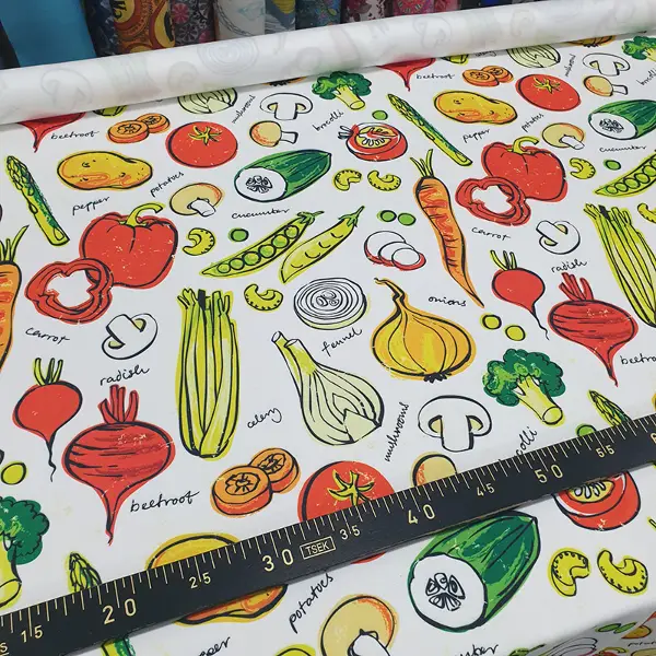 Sebze Desenli Fon Perde K735 Kumaşı Kalındır Duck Bezi Değildir- Yeşil-Kırmızı-Sarı-Beyaz-Turuncu