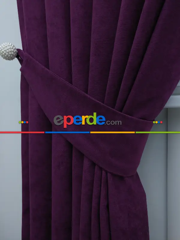 Mor Düz Fon Perde- Mor