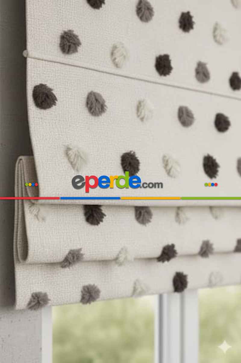 Katlamalı Fon Perde – Ponpon Desenli Mekanizmalı Perde