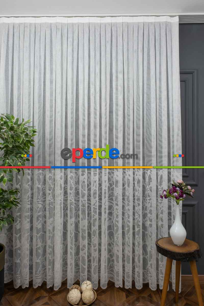 Eteği Spor Desenli Örme Tül - Ekru Açık Krem Renk - Yüksek Kalite