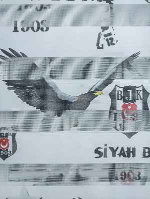 Zebra Perde- Dijital Taraftar Baskılı Beşiktaş Zebra Perde- Siyah-beyaz