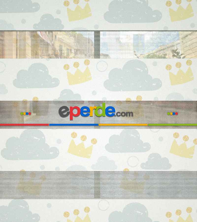 Bulut Desenli Baskılı Zebra Perde- Çok Renkli