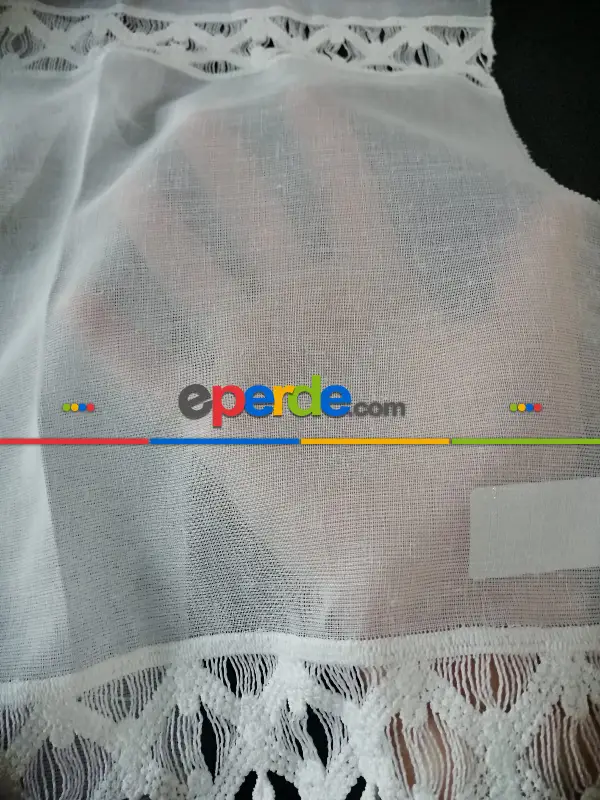 Yeni Sezon Keten Fantazi Brode Tül Perde - 3 Renk Seçenekli