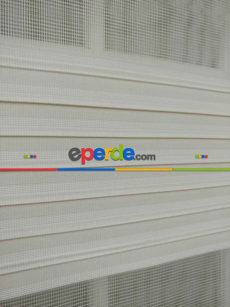 Mutfak - Zebra Perde - Geniş Pileli Zebra Perde- Krem Açık