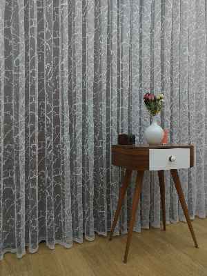 Spor Desen Fransız Dantel Tül Perde & Kruvaze Perde- Ekru