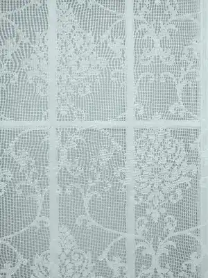 Dantel Çiftli Sistem Damask Desen Tül Stor Perde- Ekru