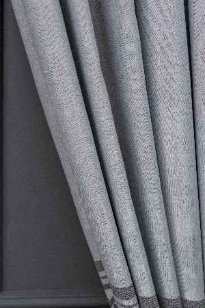 Gri Desenli Pano Fon Perde