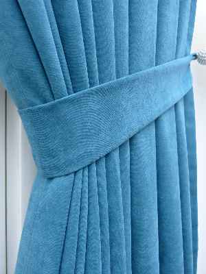 Petrol Mavisi Fon Perde- Mavi