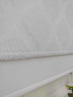 Çiftli Sistem Örme Tül Stor Perde Ve Stor Perde Üsküp 01- Ekru