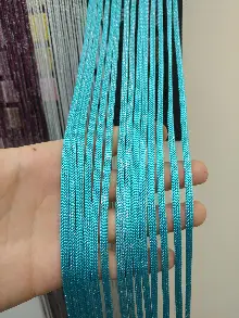 Turkuaz Jumbo Simli Zincir Serisi İp Perde- Turkuaz