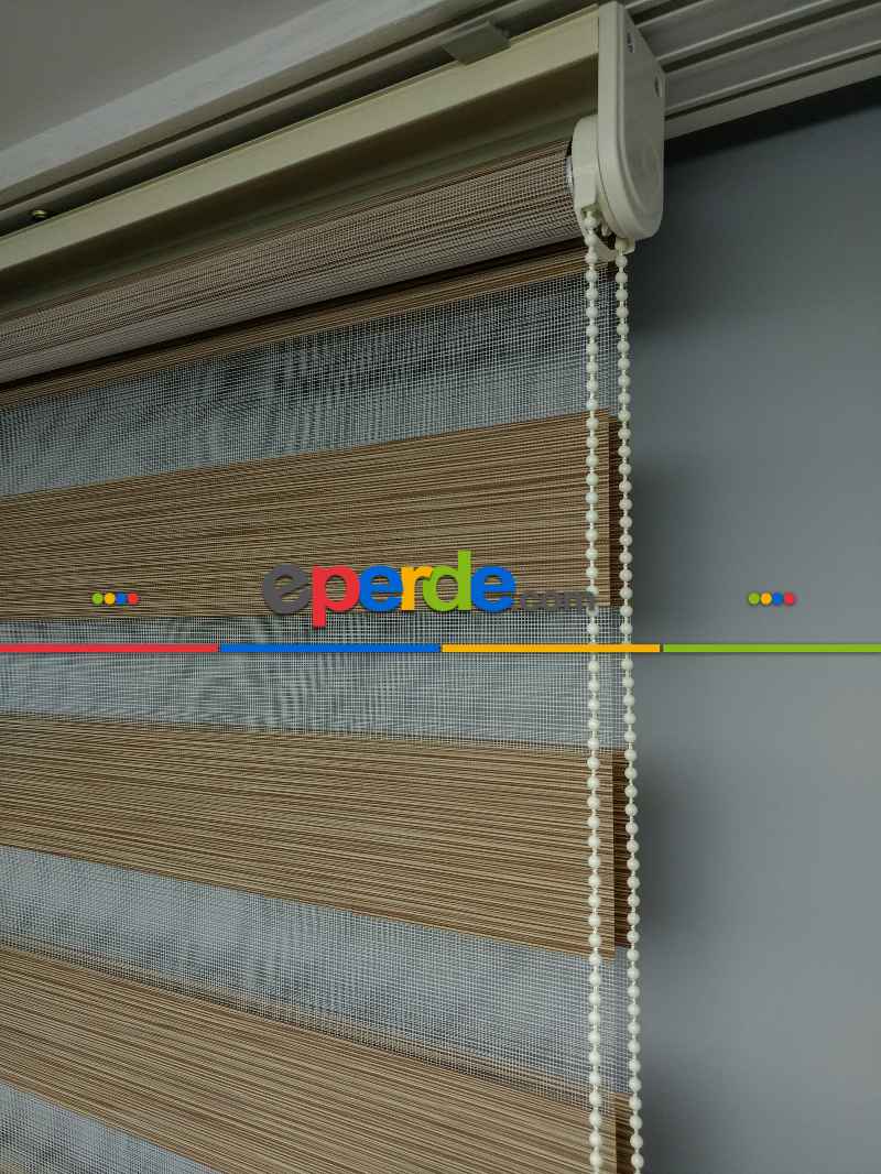 2025 Sezonu - Zebra Perde - Bambu Zebra Perde- Kahve Açık